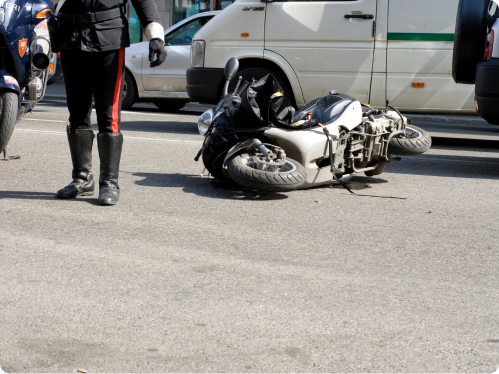 crashed motorcycle