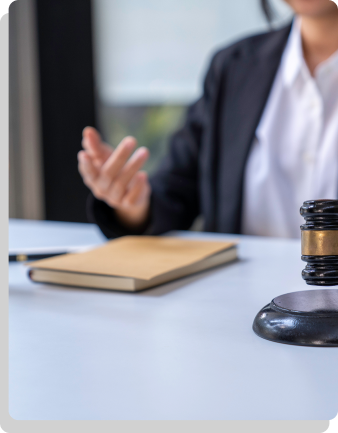 A gavel rests on the desk of a Bloomington personal injury lawyer offering free consultation