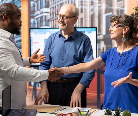 Hastings Injury Lawyer at Sieben Polk Law Firm engaging in a handshake during a free consultation