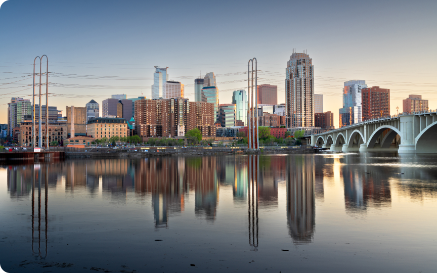 Skyline view of Minneapolis, Minnesota USA